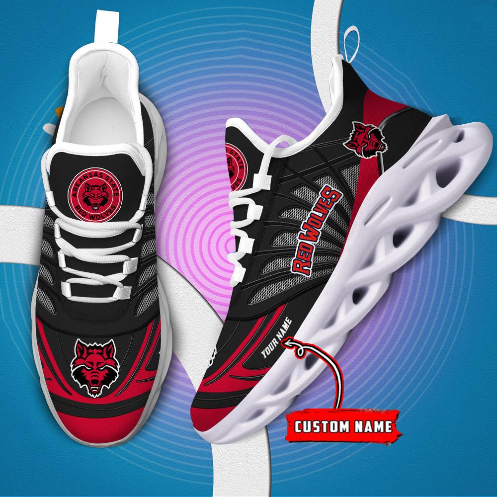 Ideafootwear Arkansas State Red Wolves  Max Soul Shoes Sneakers For Men And Women