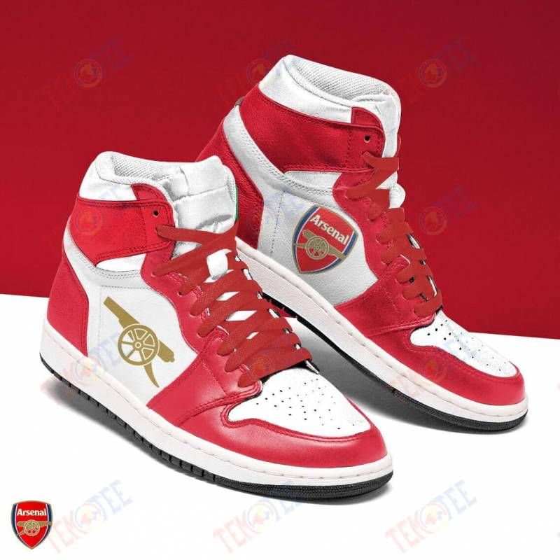 Ideafootwear Arsenal FC EPL AJ1 High Sneakers Shoes For Men And Women