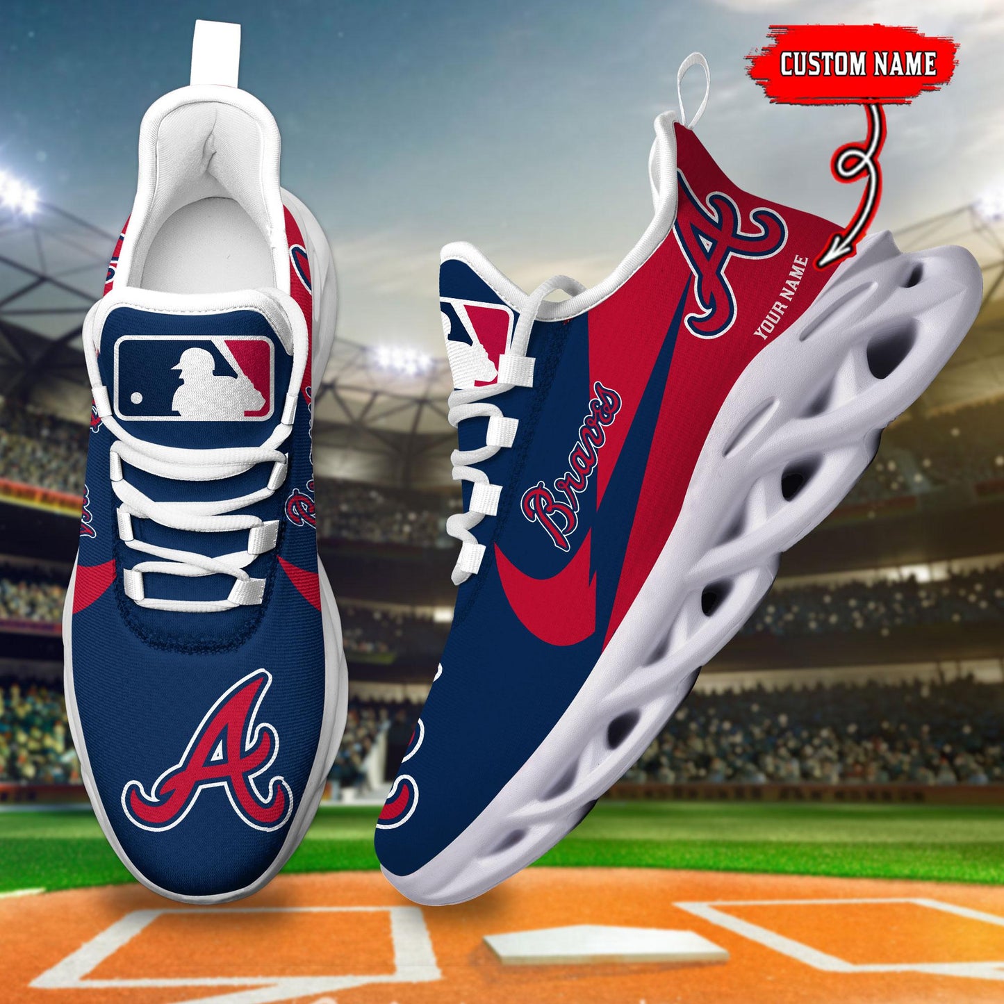 Ideafootwear Atlanta Braves Max Soul Shoes Sneakers For Men And Women