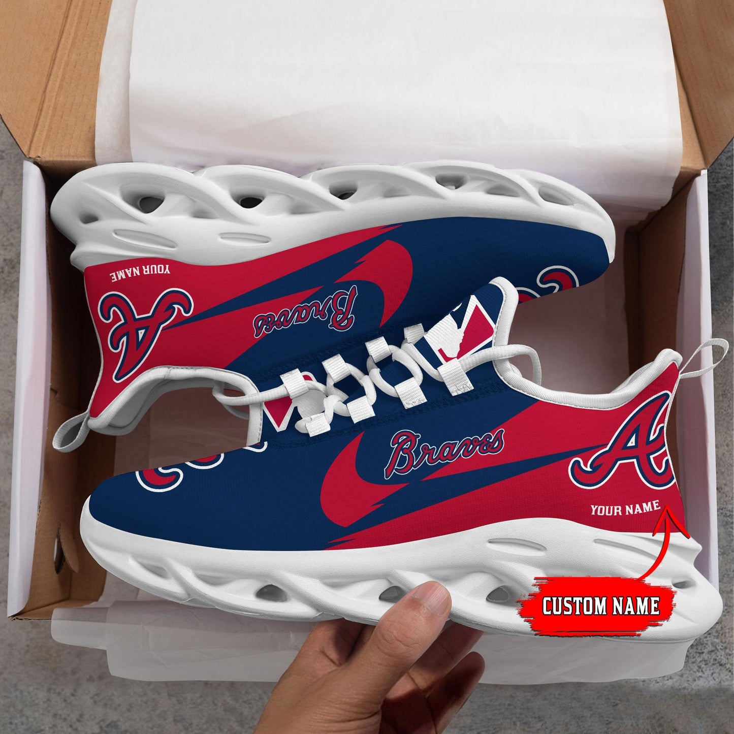 Ideafootwear Atlanta Braves Max Soul Shoes Sneakers For Men And Women