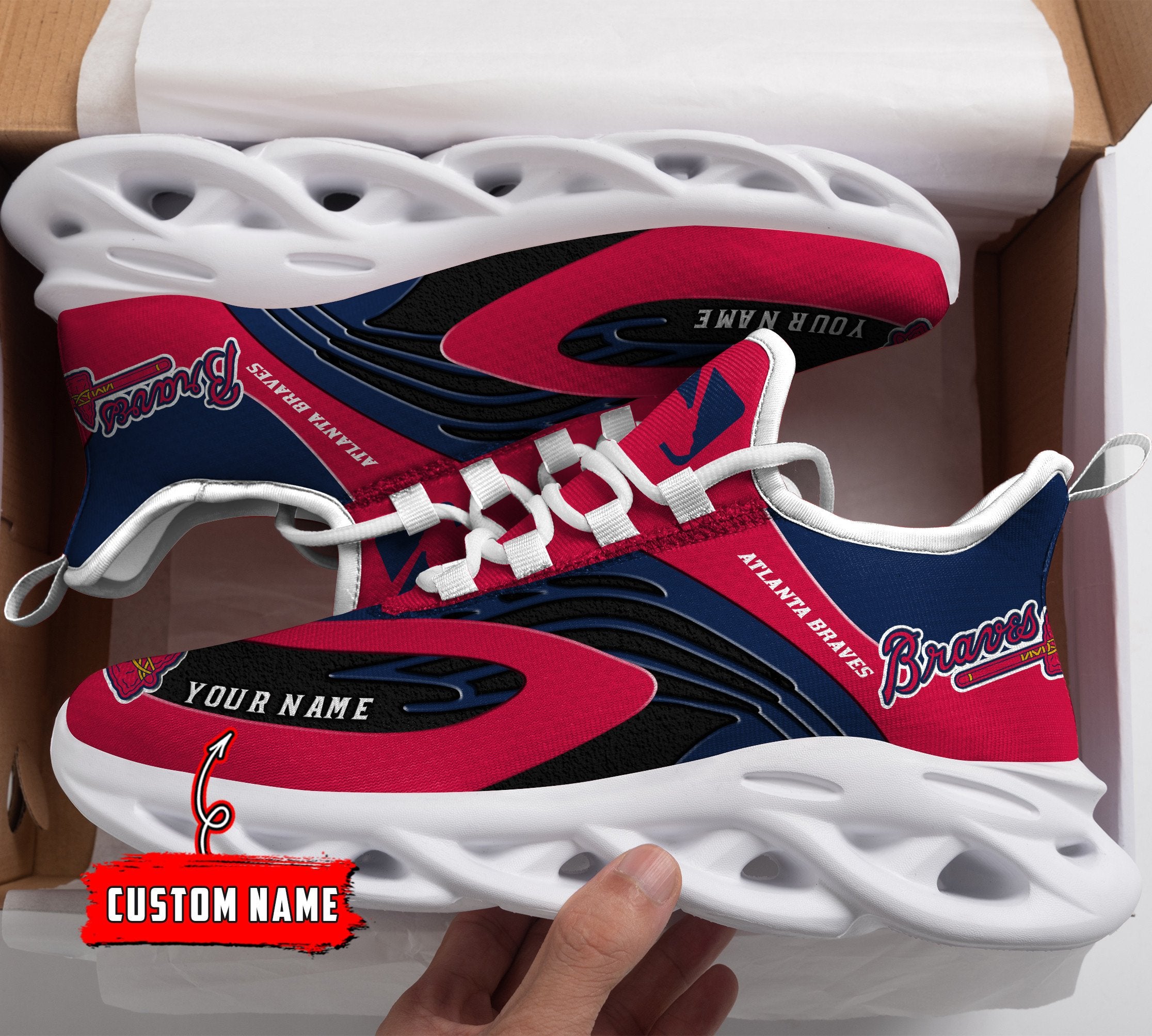 Ideafootwear Atlanta Braves Max Soul Shoes Sneakers For Men And Women