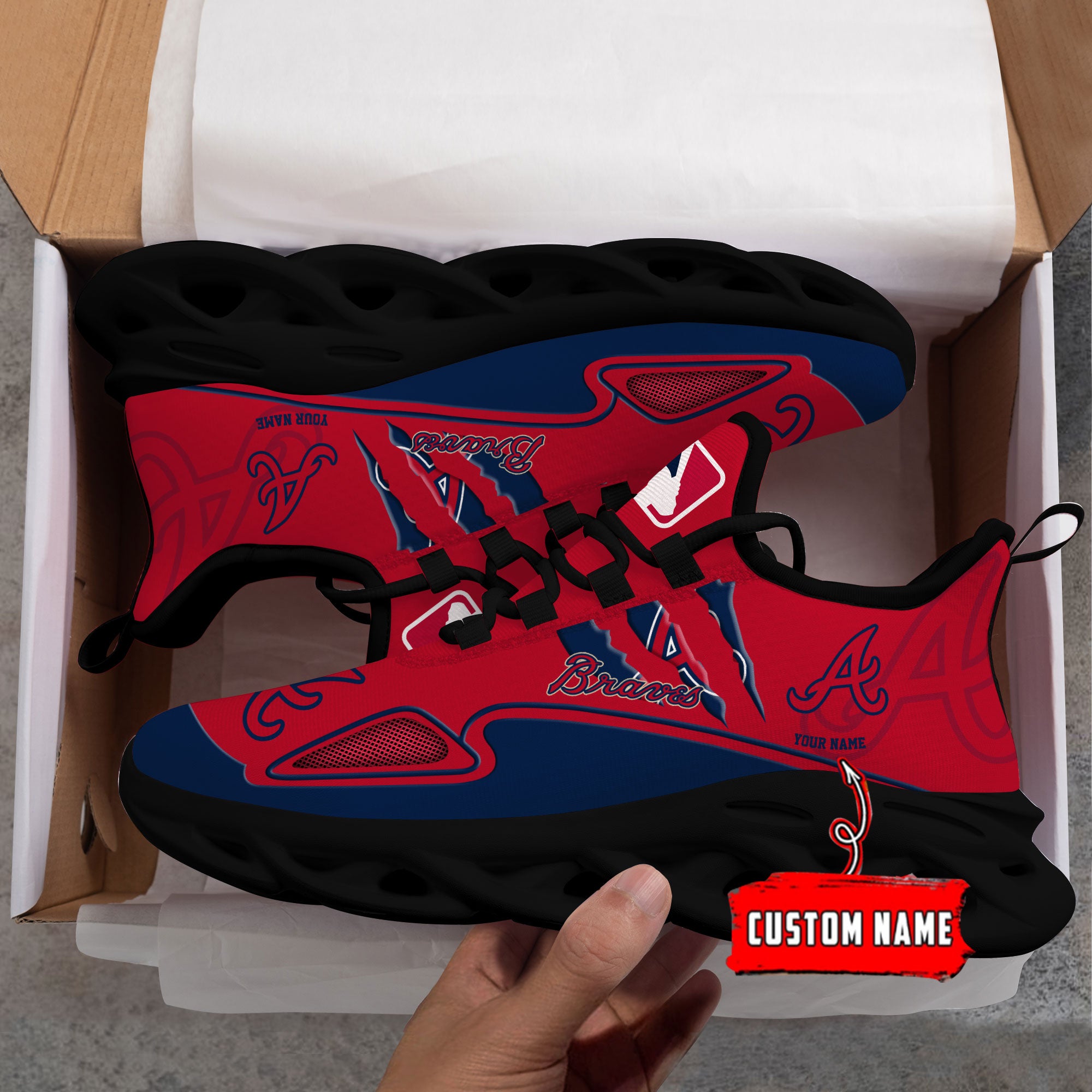 Ideafootwear Atlanta Braves Max Soul Shoes Sneakers For Men And Women