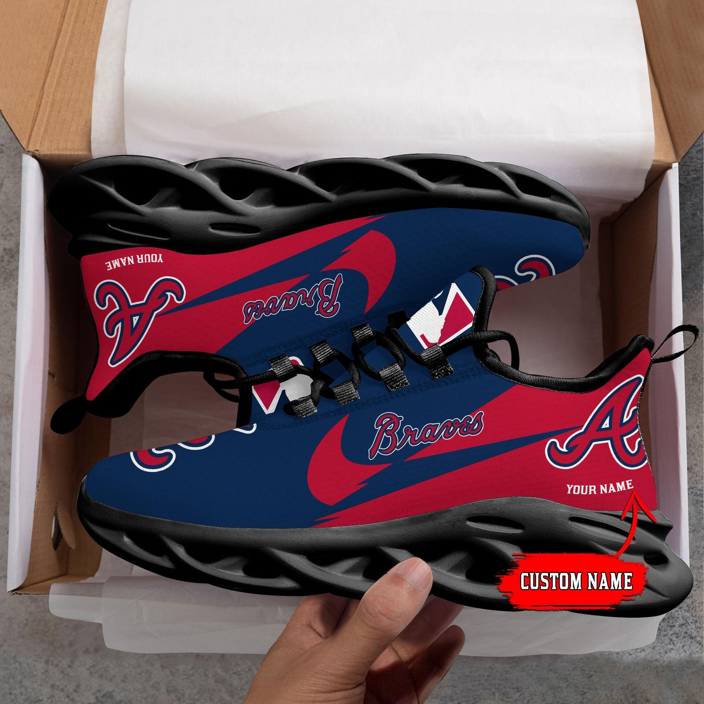 Ideafootwear Atlanta Braves Max Soul Shoes Sneakers For Men And Women