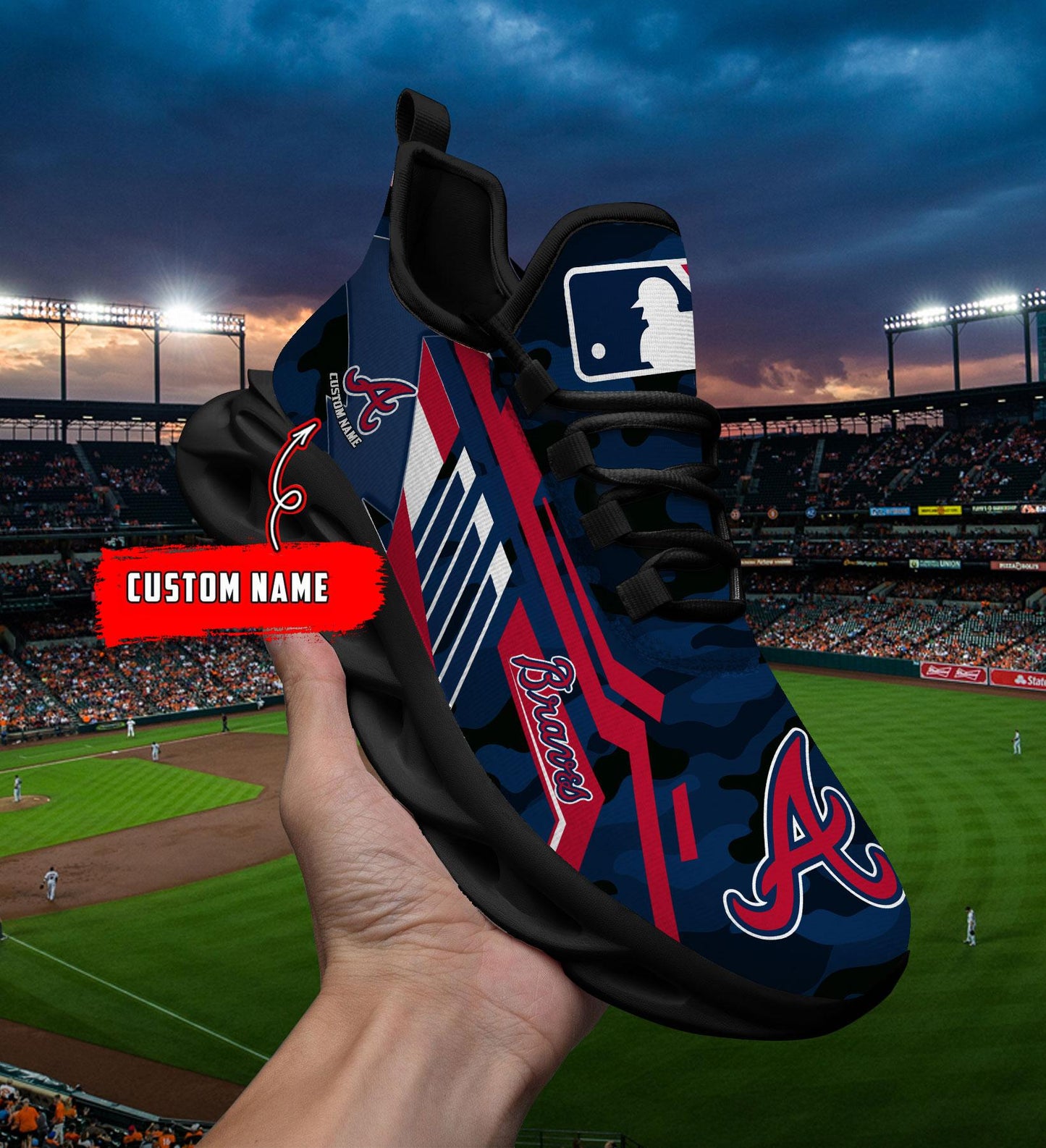 Ideafootwear Atlanta Braves Max Soul Shoes Sneakers For Men And Women