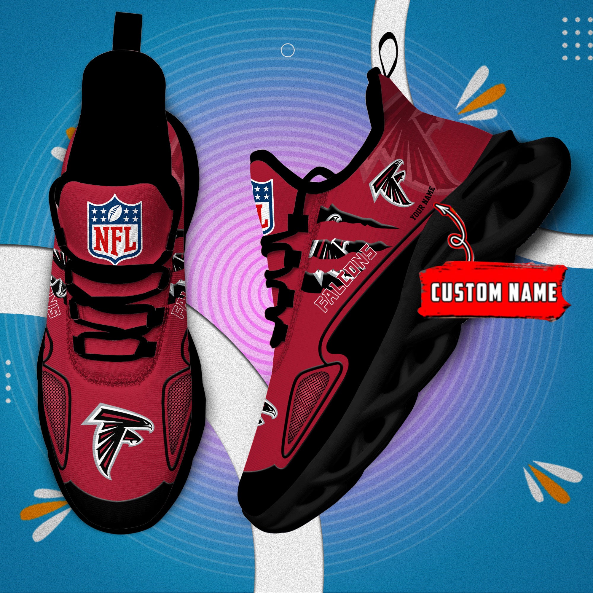 Ideafootwear Atlanta Falcons Max Soul Shoes Sneakers For Men And Women