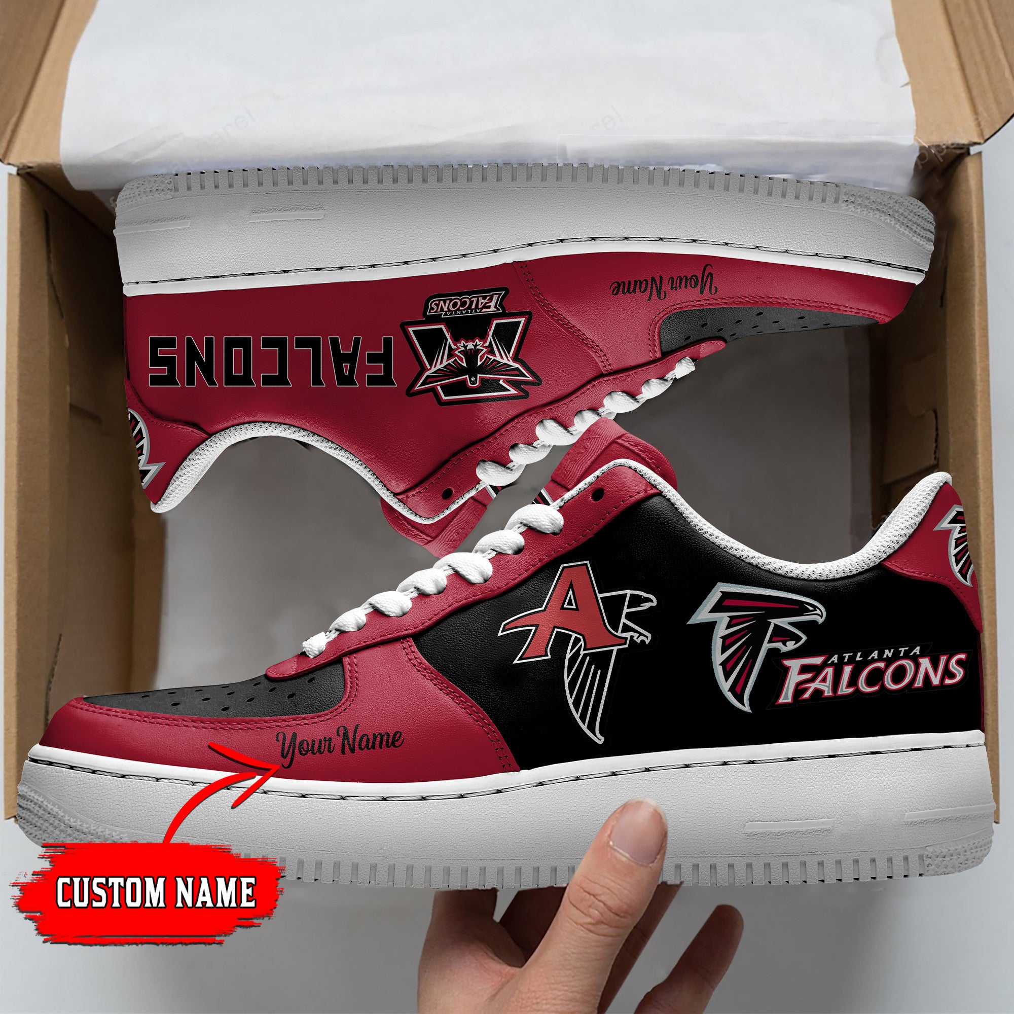 Ideafootwear Atlanta Falcons NFL Air Low-Top Sneakers Shoes For Men And Women