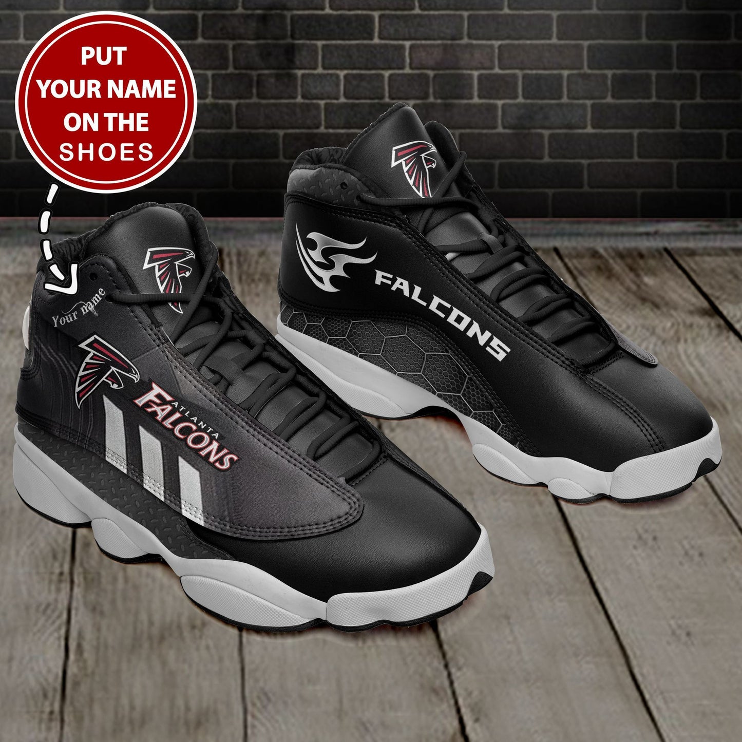 Ideafootwear Atlanta Falcons NFL AJ13 Sneakers Shoes For Men And Women