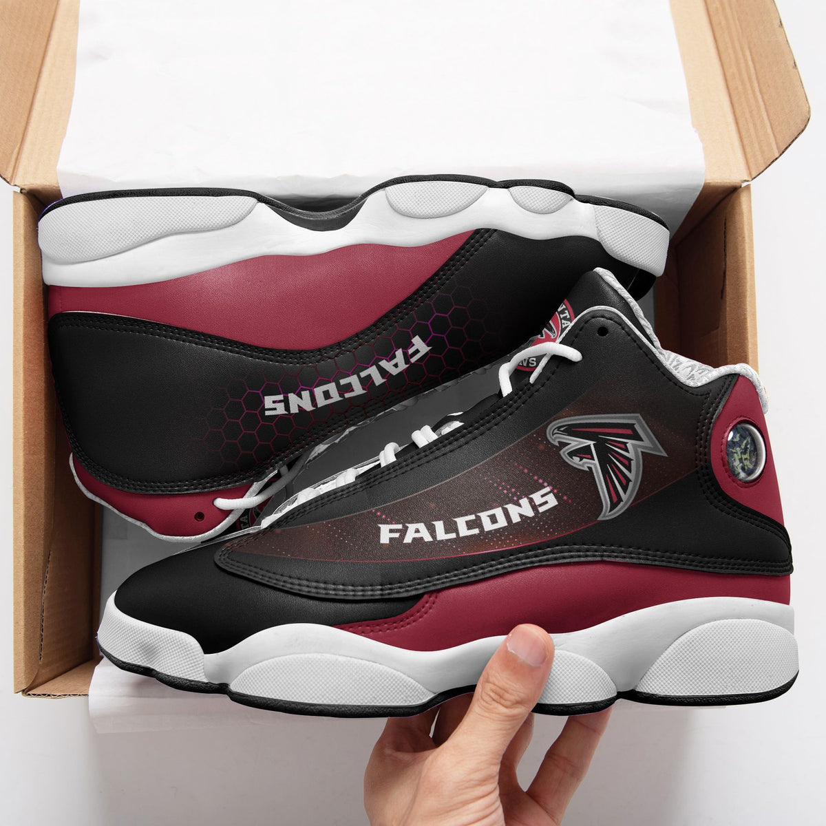 Ideafootwear Atlanta Falcons NFL AJ13 Sneakers Shoes For Men And Women