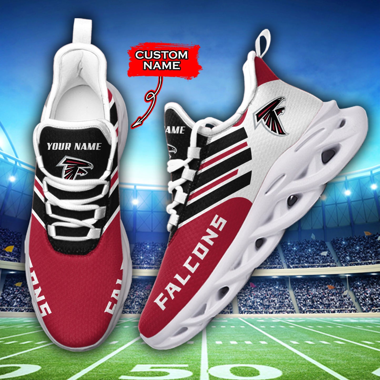 Ideafootwear Atlanta Falcons NFL Max Soul Shoes Sneakers For Men And Women