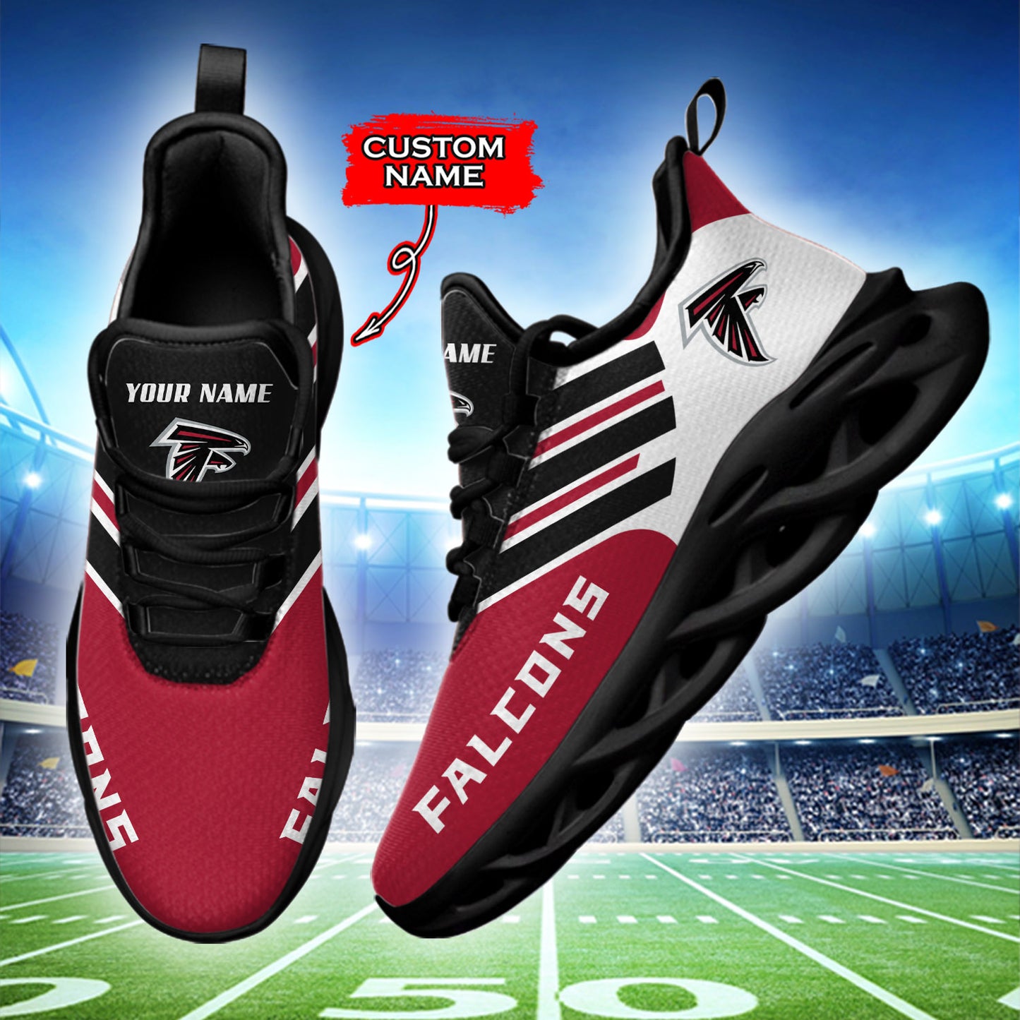 Ideafootwear Atlanta Falcons NFL Max Soul Shoes Sneakers For Men And Women