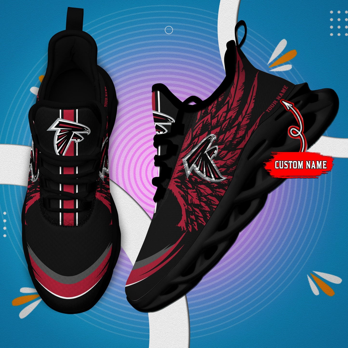 Ideafootwear Atlanta Falcons NFL Max Soul Shoes Sneakers For Men And Women