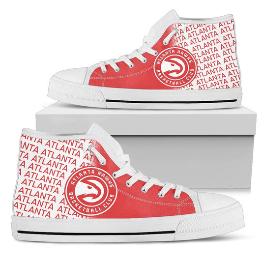 Ideafootwear Atlanta Hawks High Top Canvas Sneakers Shoes For Men And Women