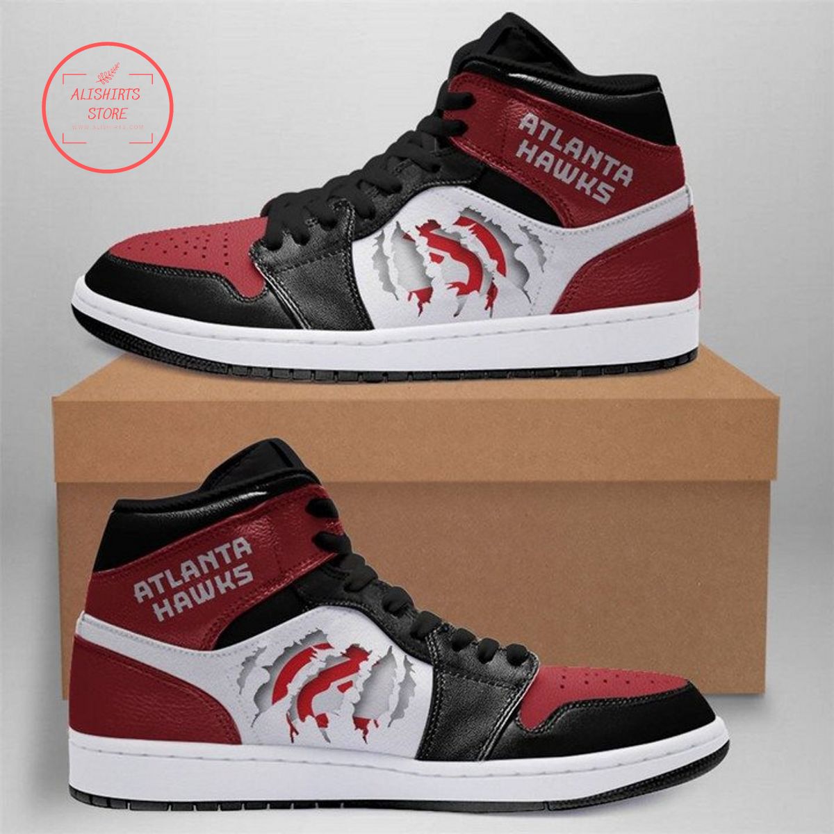 Ideafootwear Atlanta Hawks NBA AJ1 High Sneakers Shoes For Men And Women