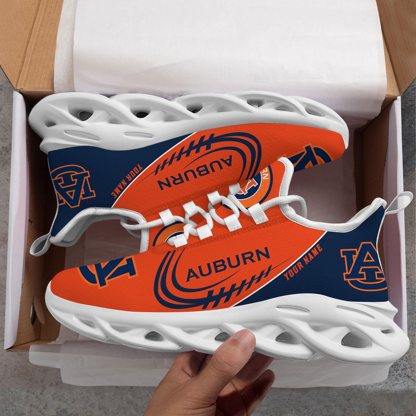 Ideafootwear Auburn Tigers Max Soul Shoes Sneakers For Men And Women