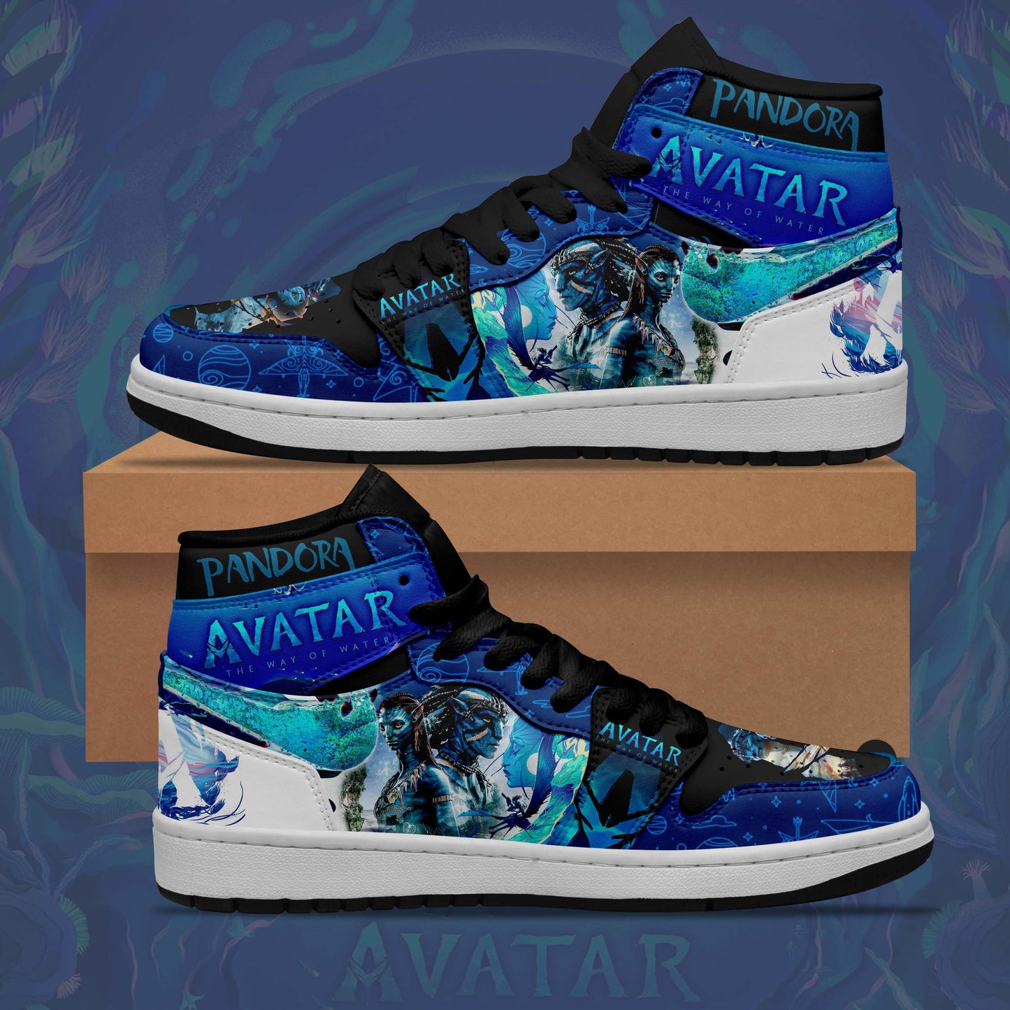 Ideafootwear Avatar Frontiers of Pandora AJ1 High Sneakers Shoes For Men And Women