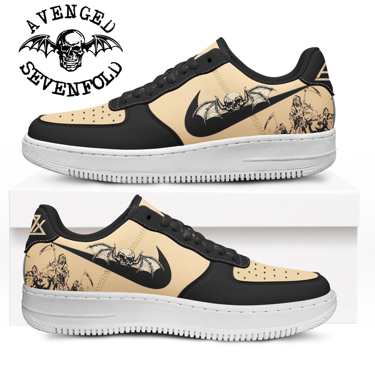 Ideafootwear Avenged Sevenfold Air Low-Top Sneakers Shoes For Men And Women