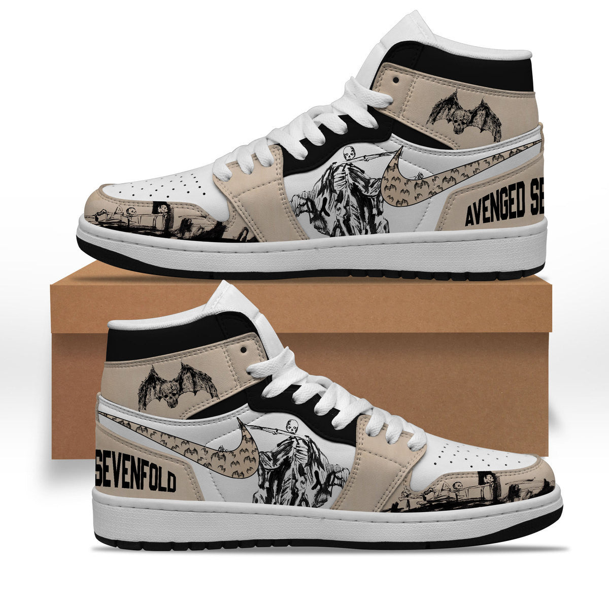 Ideafootwear Avenged Sevenfold AJ1 High Sneakers Shoes For Men And Women