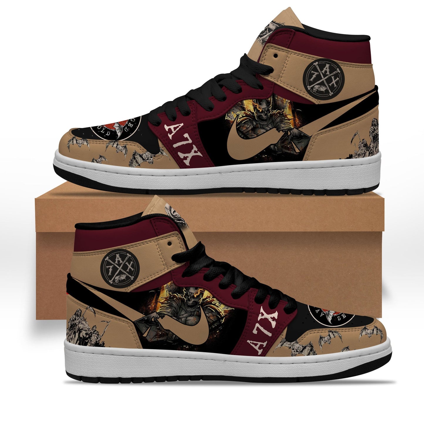 Ideafootwear Avenged Sevenfold AJ1 High Sneakers Shoes For Men And Women