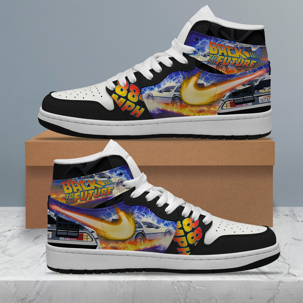 Ideafootwear Back To The Future AJ1 High Sneakers Shoes For Men And Women