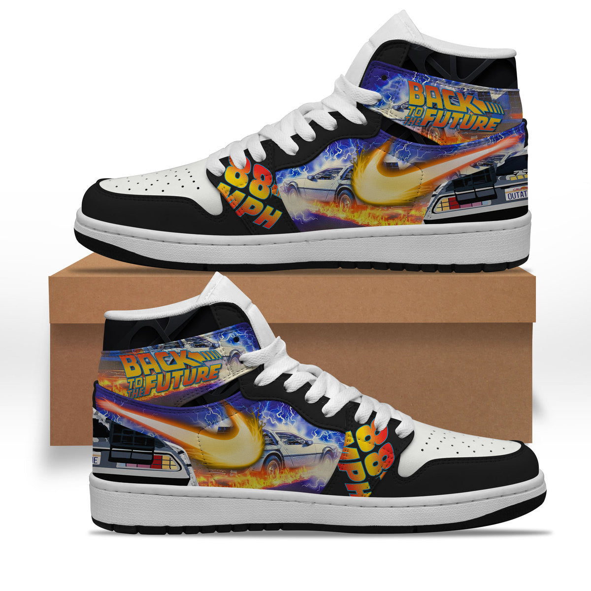 Ideafootwear Back To The Future AJ1 High Sneakers Shoes For Men And Women