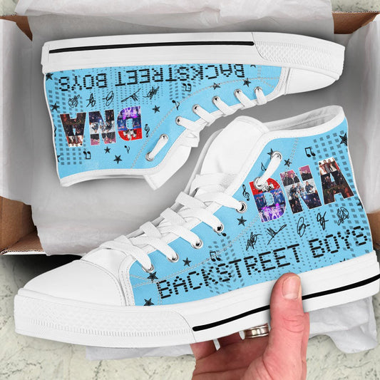 Ideafootwear Backstreet Boys High Top Canvas Sneakers Shoes For Men And Women