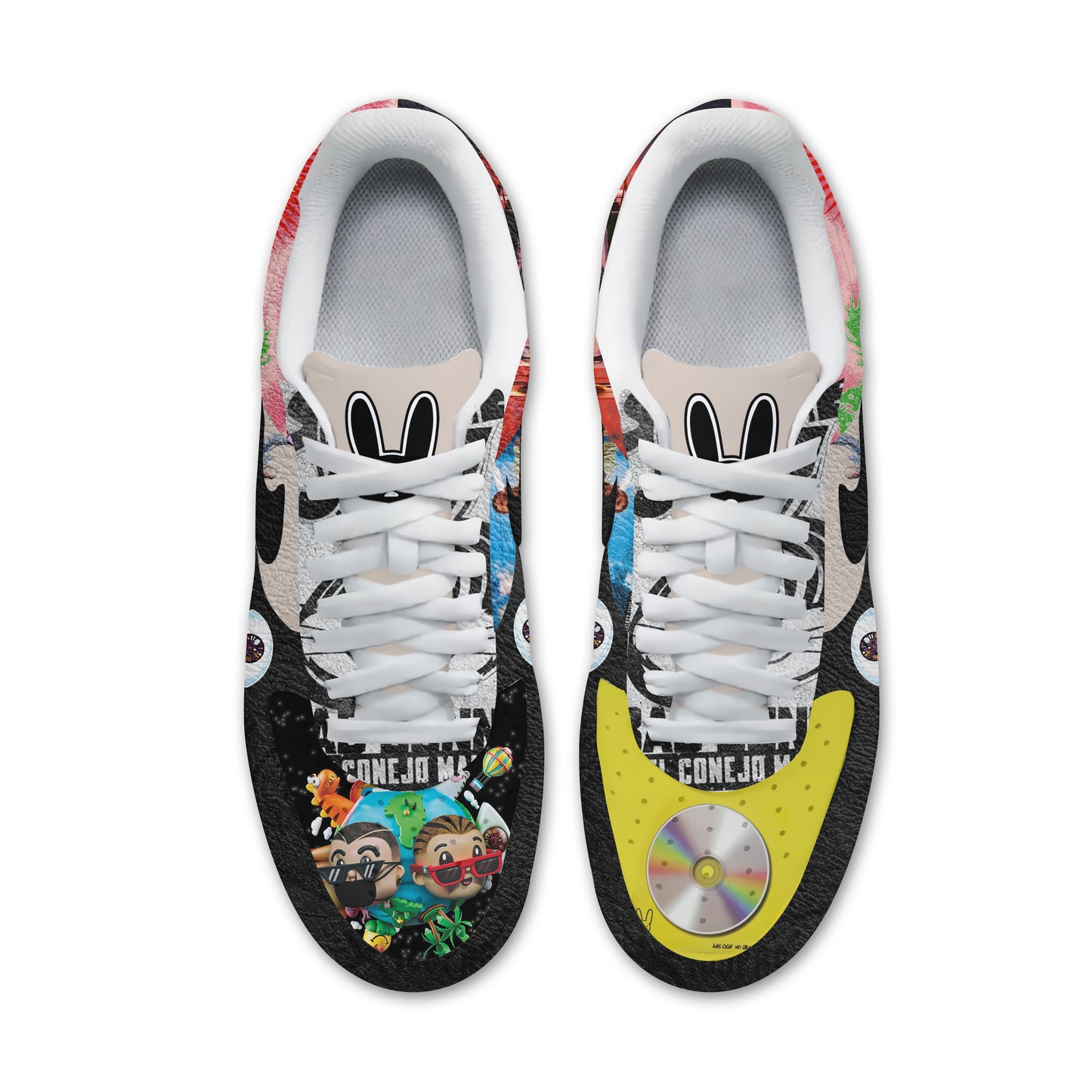 Ideafootwear Bad Bunny Air Low-Top Sneakers Shoes For Men And Women