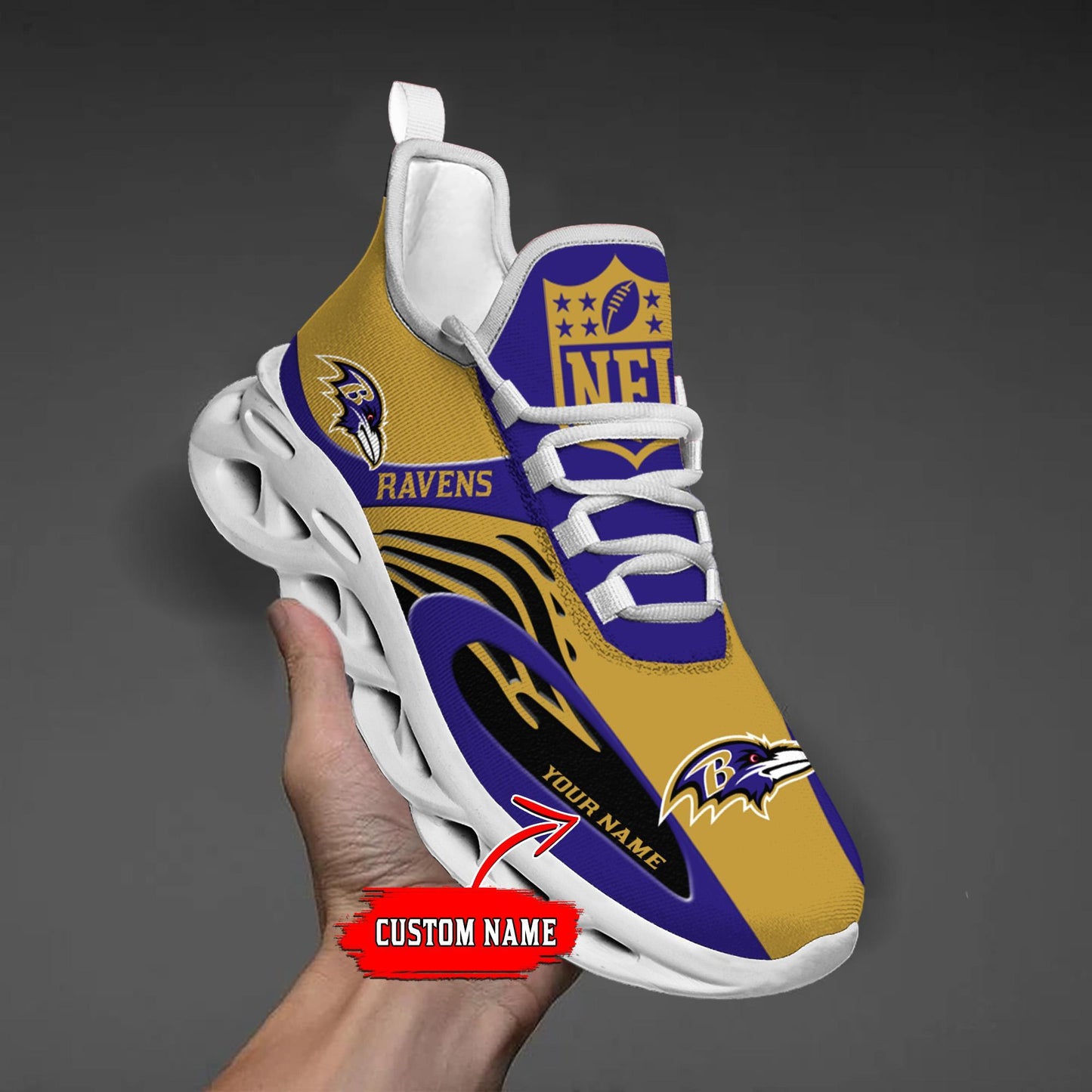 Ideafootwear Baltimore Ravens Max Soul Shoes Sneakers For Men And Women