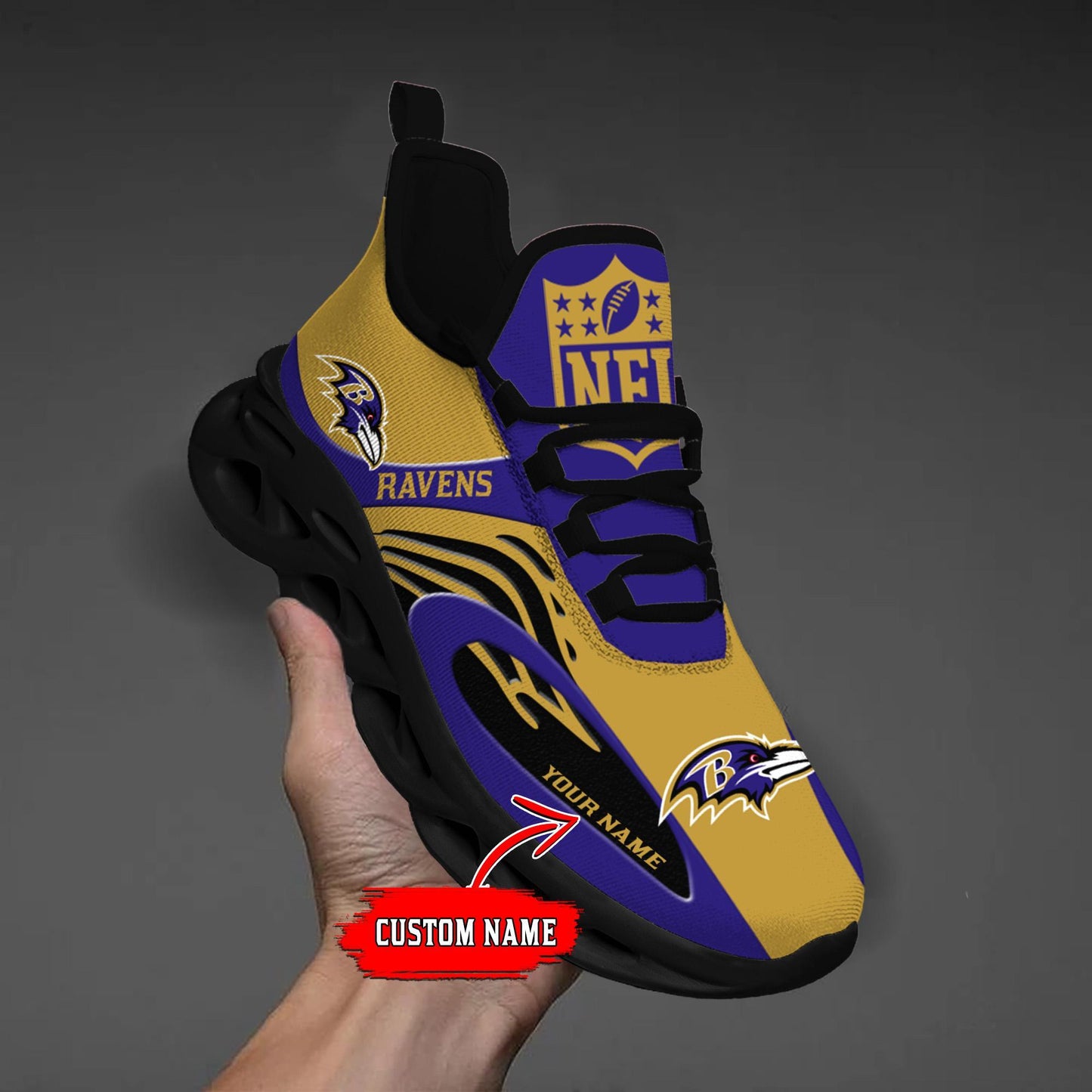 Ideafootwear Baltimore Ravens Max Soul Shoes Sneakers For Men And Women