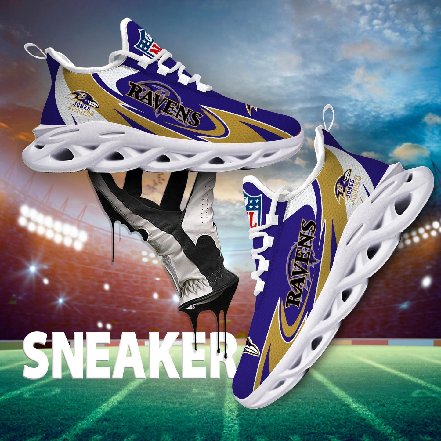 Ideafootwear Baltimore Ravens Max Soul Shoes Sneakers For Men And Women