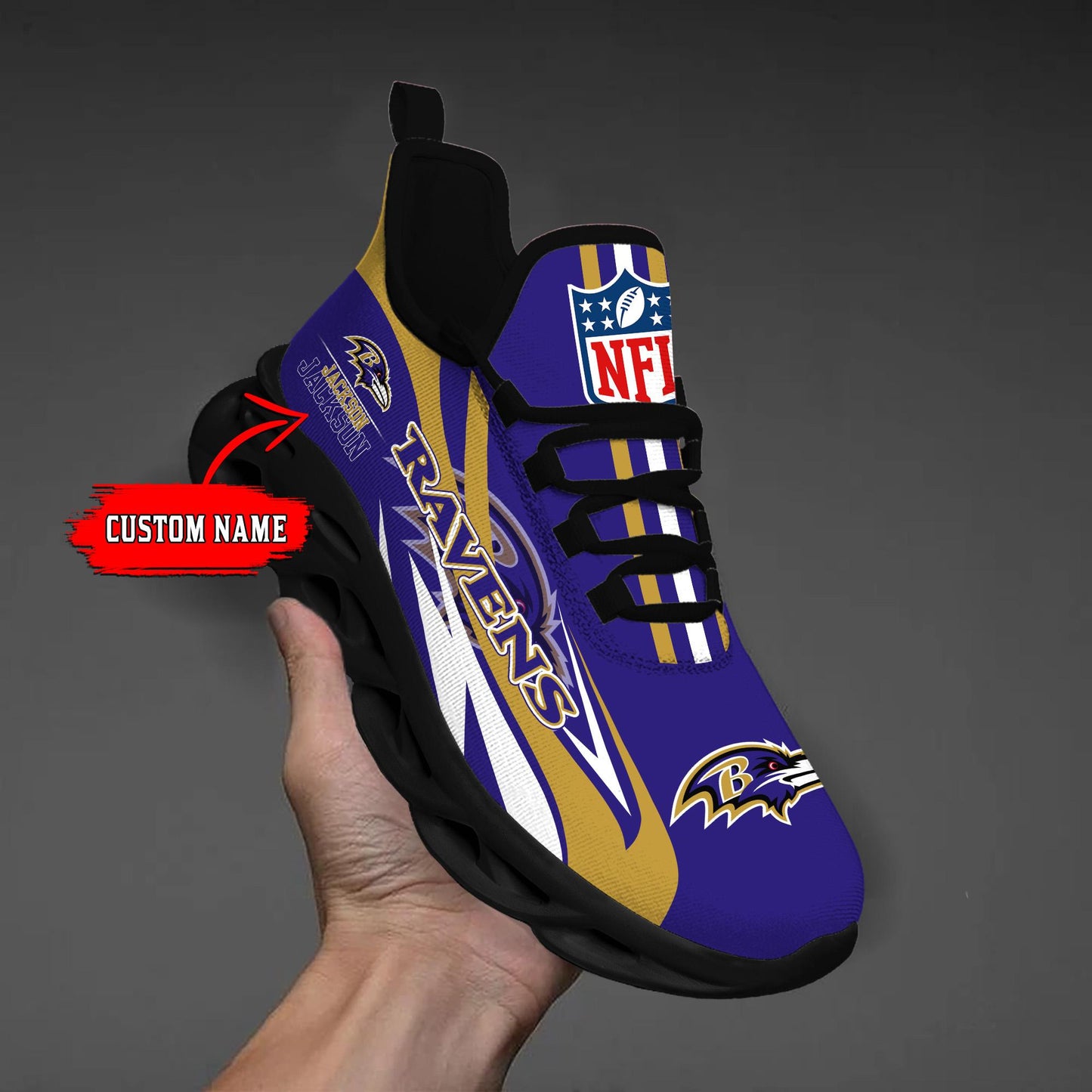 Ideafootwear Baltimore Ravens Max Soul Shoes Sneakers For Men And Women
