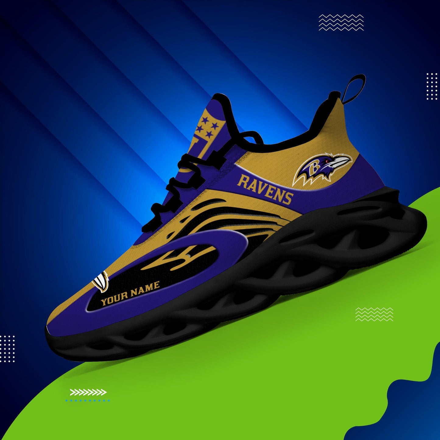 Ideafootwear Baltimore Ravens Max Soul Shoes Sneakers For Men And Women