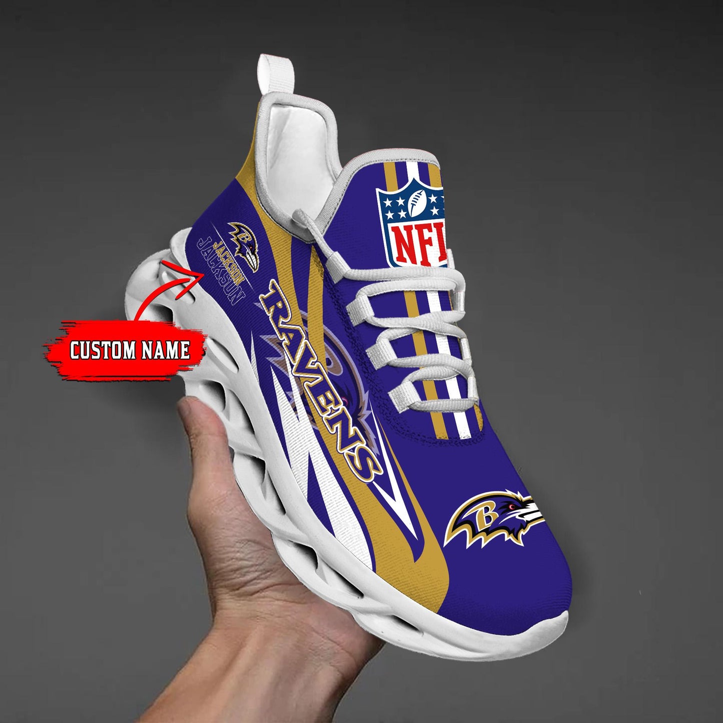Ideafootwear Baltimore Ravens Max Soul Shoes Sneakers For Men And Women