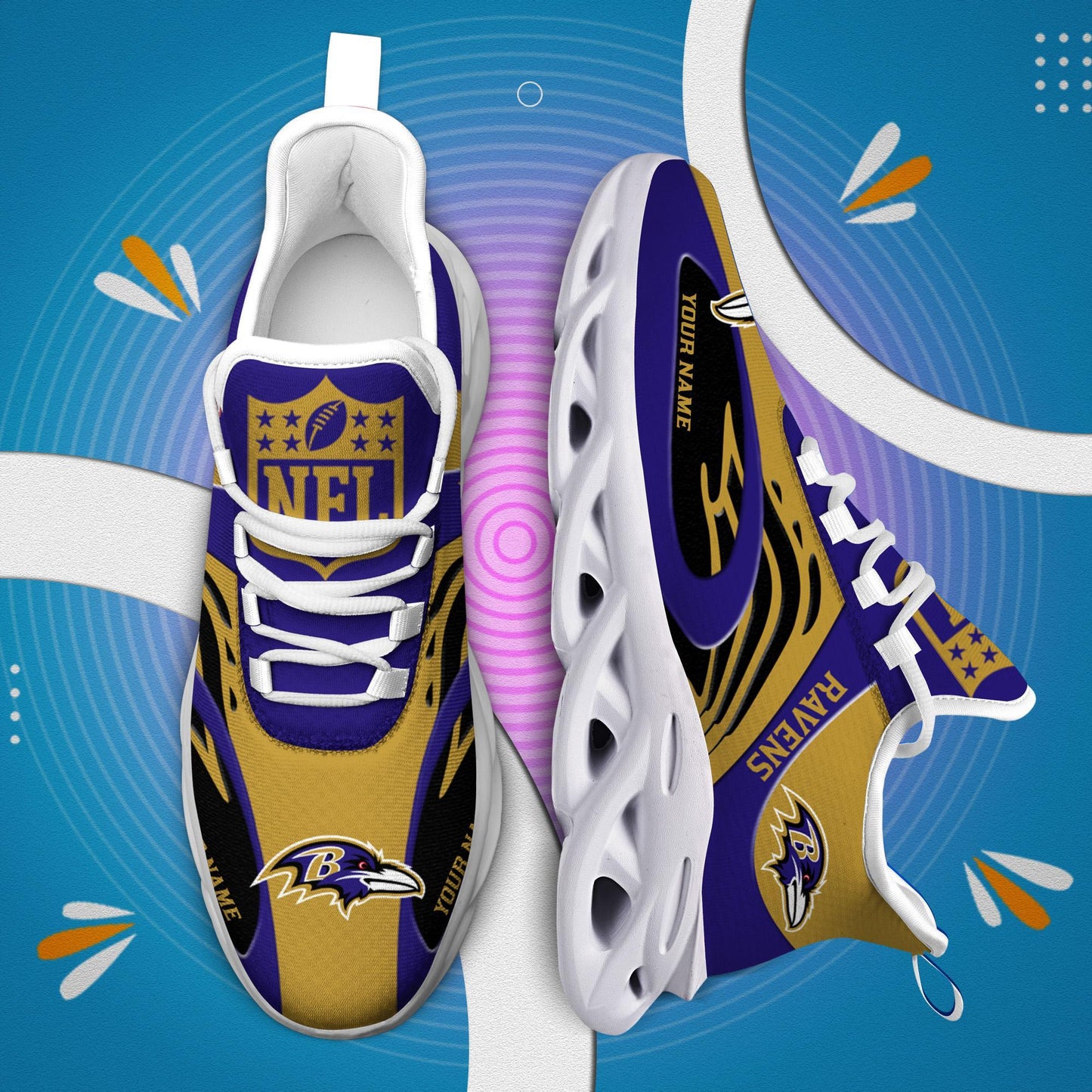 Ideafootwear Baltimore Ravens Max Soul Shoes Sneakers For Men And Women