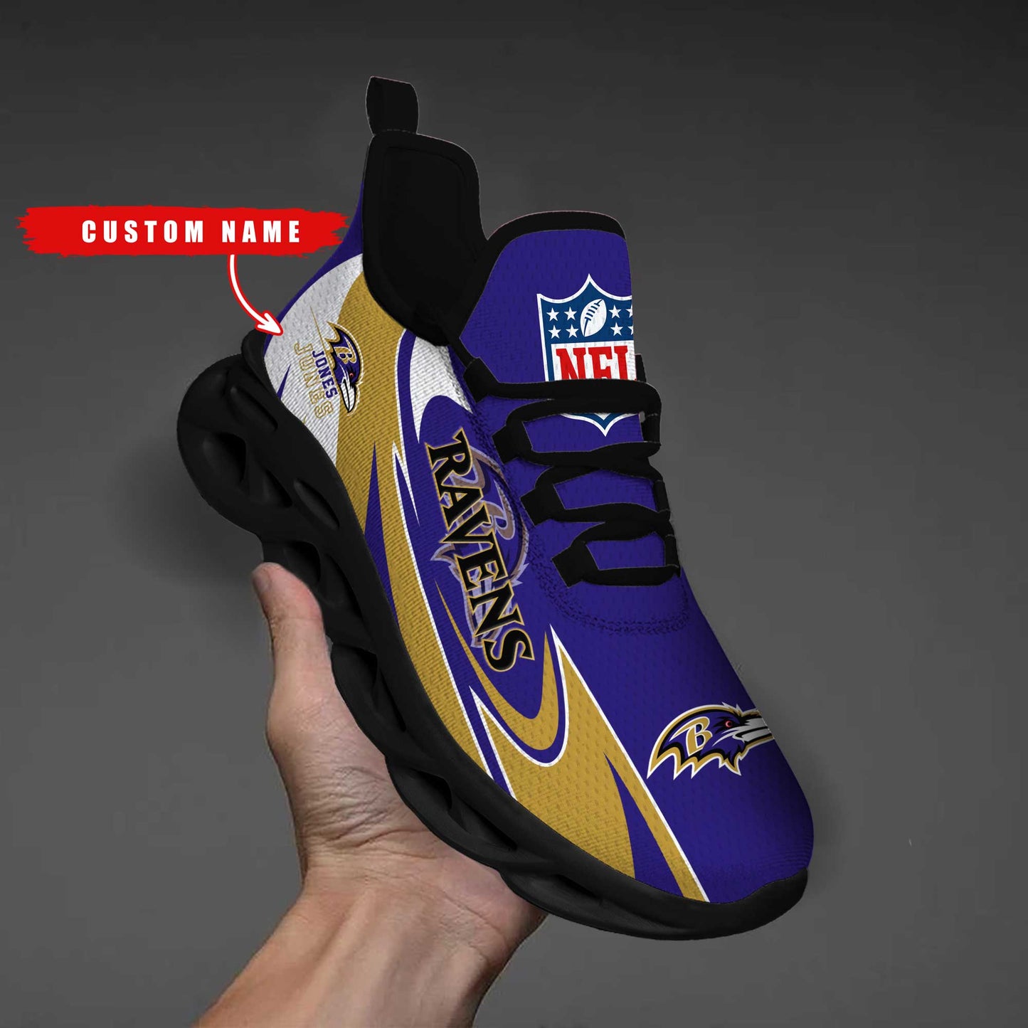 Ideafootwear Baltimore Ravens Max Soul Shoes Sneakers For Men And Women