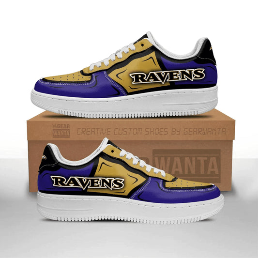 Ideafootwear Baltimore Ravens NFL Air Low-Top Sneakers Shoes For Men And Women