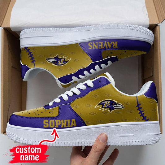 Ideafootwear Baltimore Ravens NFL Air Low-Top Sneakers Shoes For Men And Women