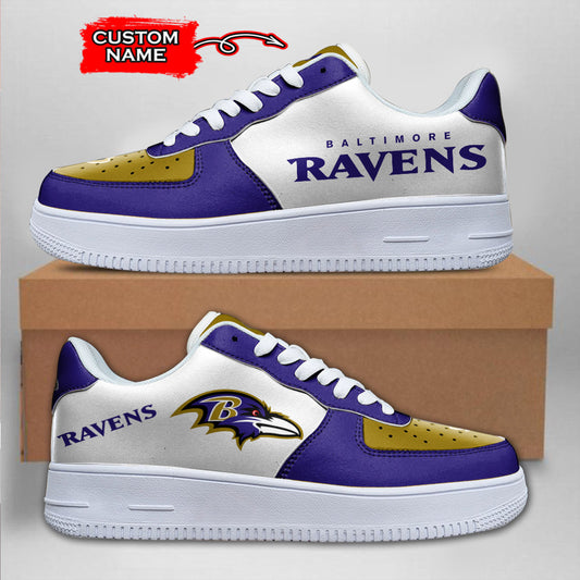 Ideafootwear Baltimore Ravens NFL Air Low-Top Sneakers Shoes For Men And Women