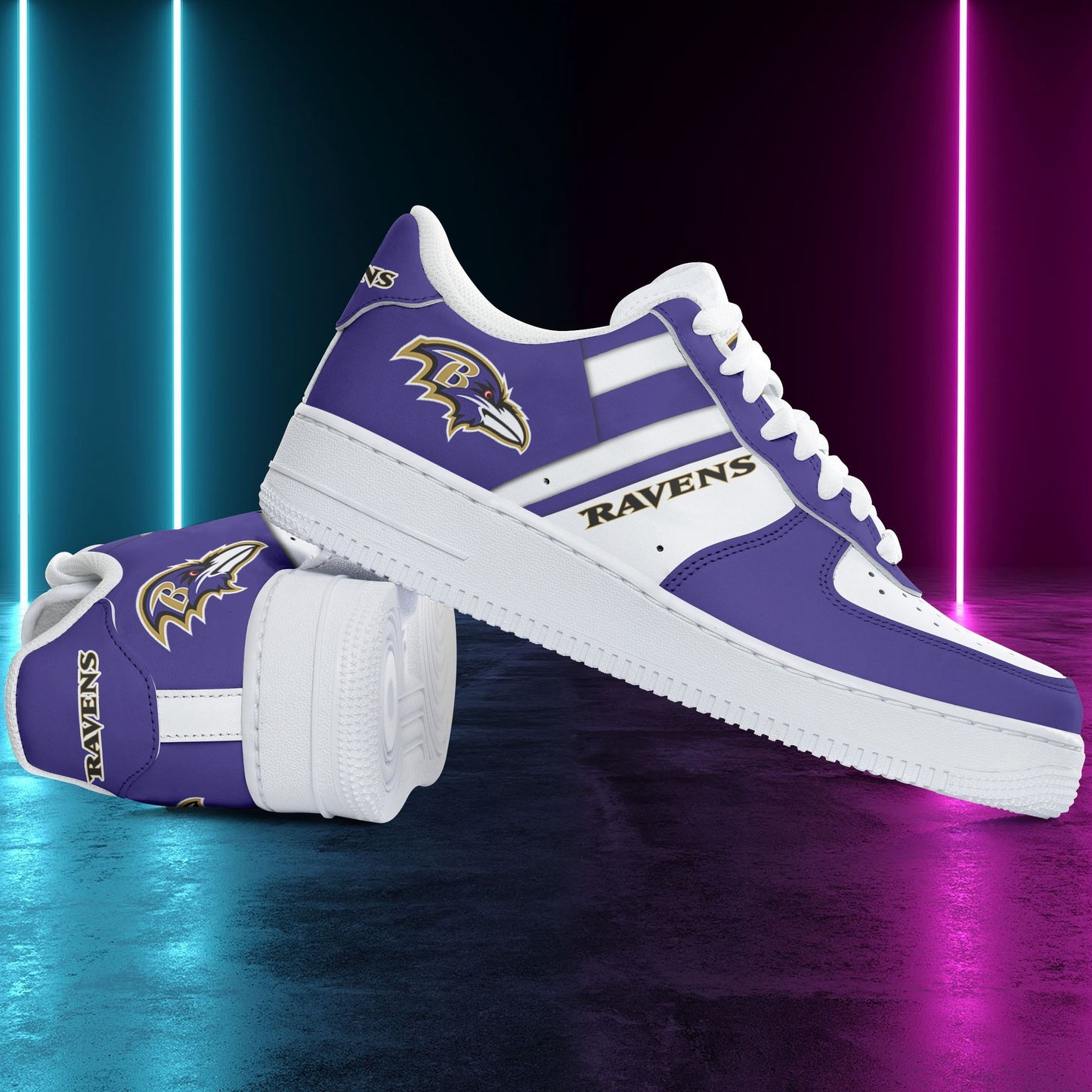 Ideafootwear Baltimore Ravens NFL Air Low-Top Sneakers Shoes For Men And Women
