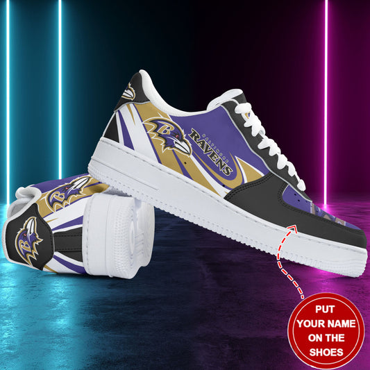 Ideafootwear Baltimore Ravens NFL Air Low-Top Sneakers Shoes For Men And Women