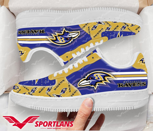 Ideafootwear Baltimore Ravens NFL Air Low-Top Sneakers Shoes For Men And Women