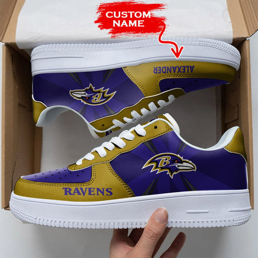 Ideafootwear Baltimore Ravens NFL Air Low-Top Sneakers Shoes For Men And Women