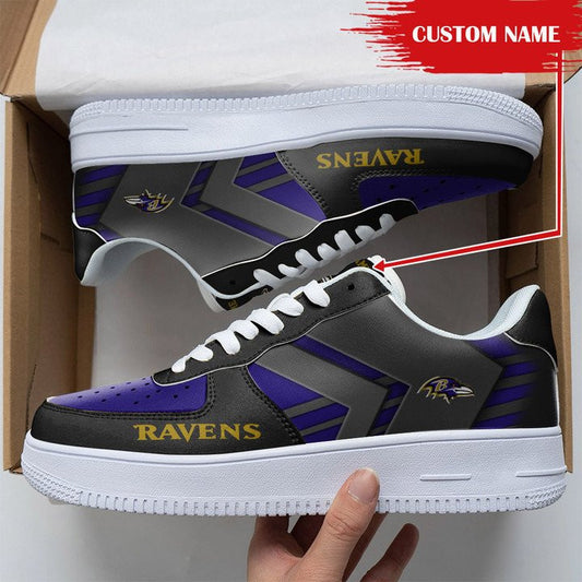 Ideafootwear Baltimore Ravens NFL Air Low-Top Sneakers Shoes For Men And Women