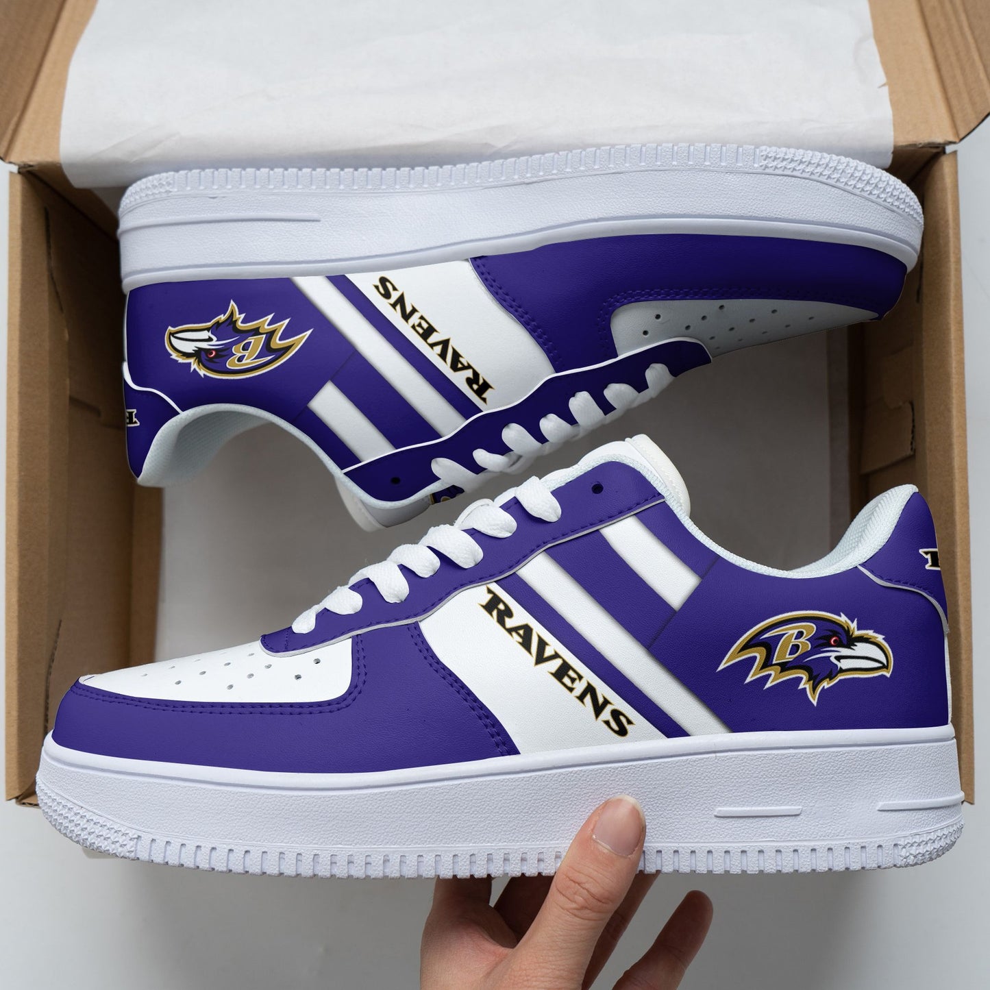 Ideafootwear Baltimore Ravens NFL Air Low-Top Sneakers Shoes For Men And Women