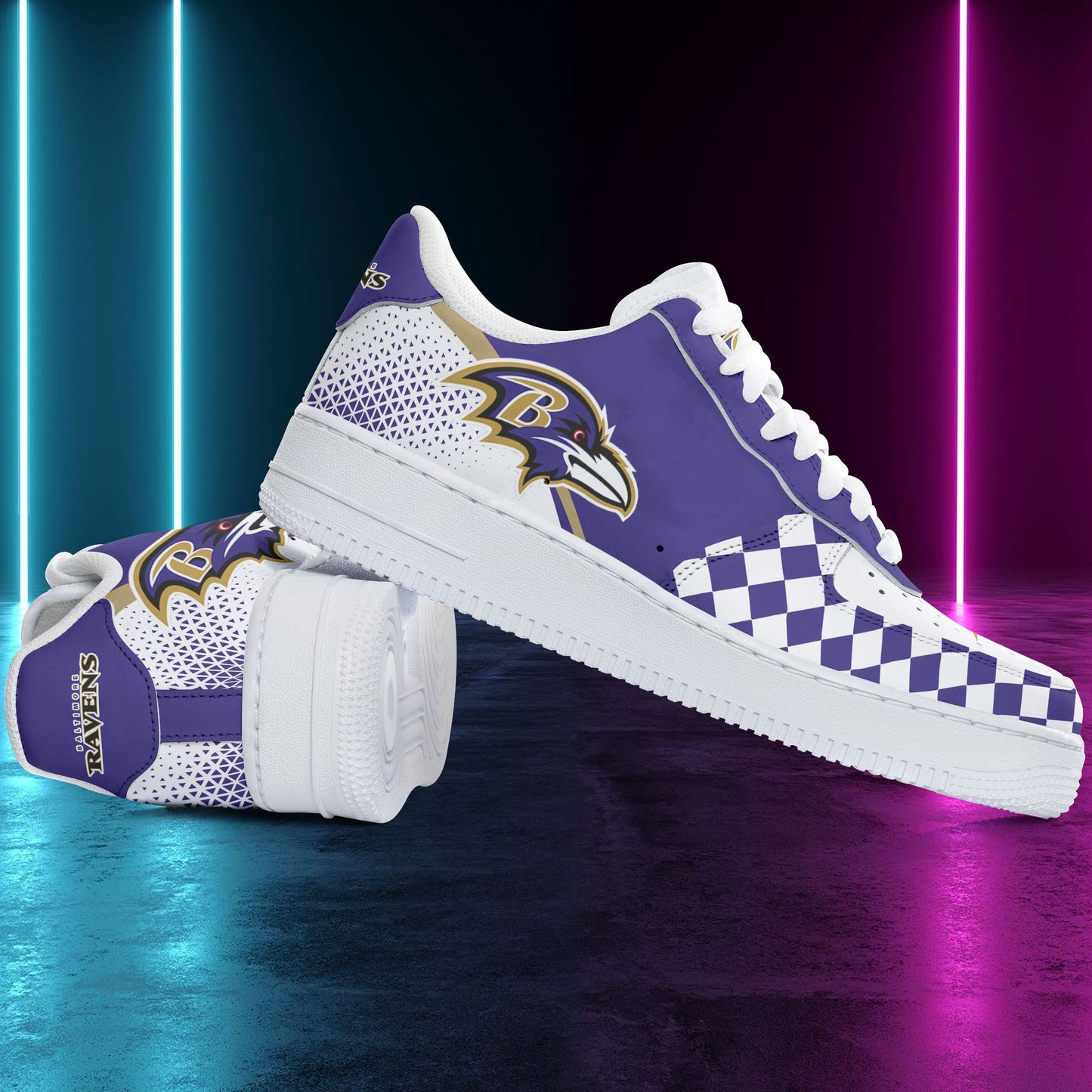 Ideafootwear Baltimore Ravens NFL Air Low-Top Sneakers Shoes For Men And Women
