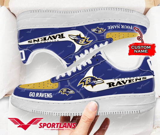 Ideafootwear Baltimore Ravens NFL Air Low-Top Sneakers Shoes For Men And Women