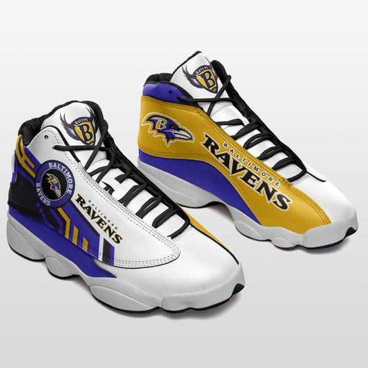Ideafootwear Baltimore Ravens NFL AJ13 Sneakers Shoes For Men And Women