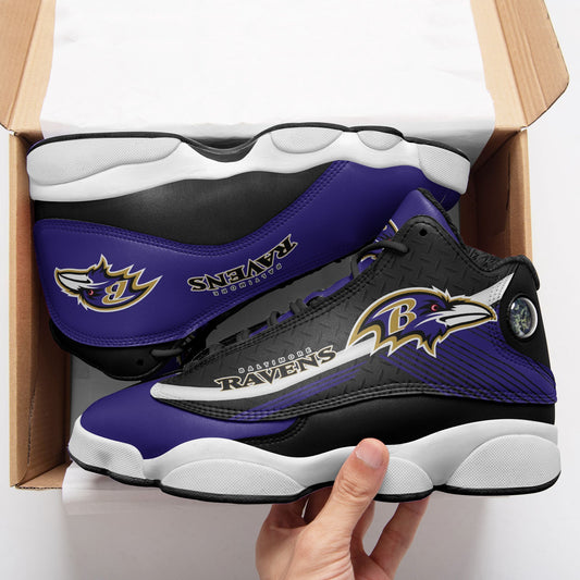 Ideafootwear Baltimore Ravens NFL AJ13 Sneakers Shoes For Men And Women