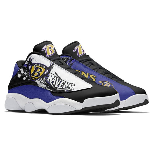 Ideafootwear Baltimore Ravens NFL AJ13 Sneakers Shoes For Men And Women