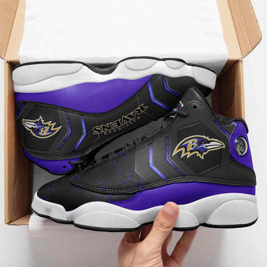 Ideafootwear Baltimore Ravens NFL AJ13 Sneakers Shoes For Men And Women