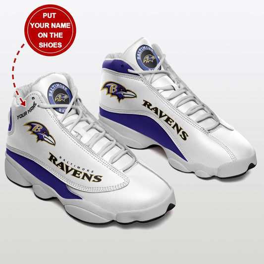Ideafootwear Baltimore Ravens NFL AJ13 Sneakers Shoes For Men And Women